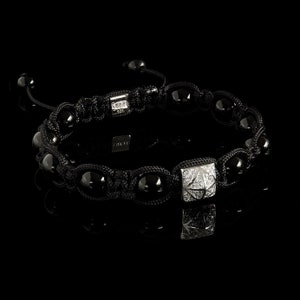 Premium Onyx + Diamonds Bracelet, Luxury Bracelet, Shamballa Jewelry, 925 Sterling Silver, Black Bracelet, Premium Gift, Unisex Bracelet
