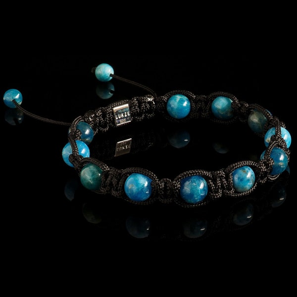 Genuine Apatite Shamballa Bracelet, Mens Apatite Bracelet, Shamballa Jewelry, Healing Bracelet, Spiritual Jewelry For Him, Father's Day Gift