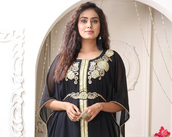 Black Color Gorgeous & Good Looking Designer Kaftan for women takchita Embroidery dresses