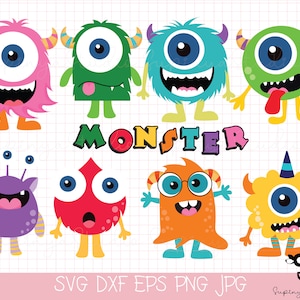 Cute Monster Clipart, Little Monster Clip Art, Funny Silly Peekaboo ,Monster Clipart, Friendly Monster Clipart, Clip Art Instant download