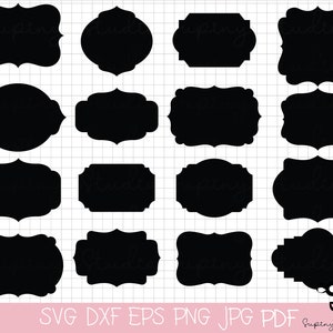 16Frame SVGs, Schild und Offset, Schild und Rahmen svgs, Tag Svgs, Etiketten Svg, Formen Svg, Rahmen Cut File, Silhouette Frame, Cut File Druckbar.