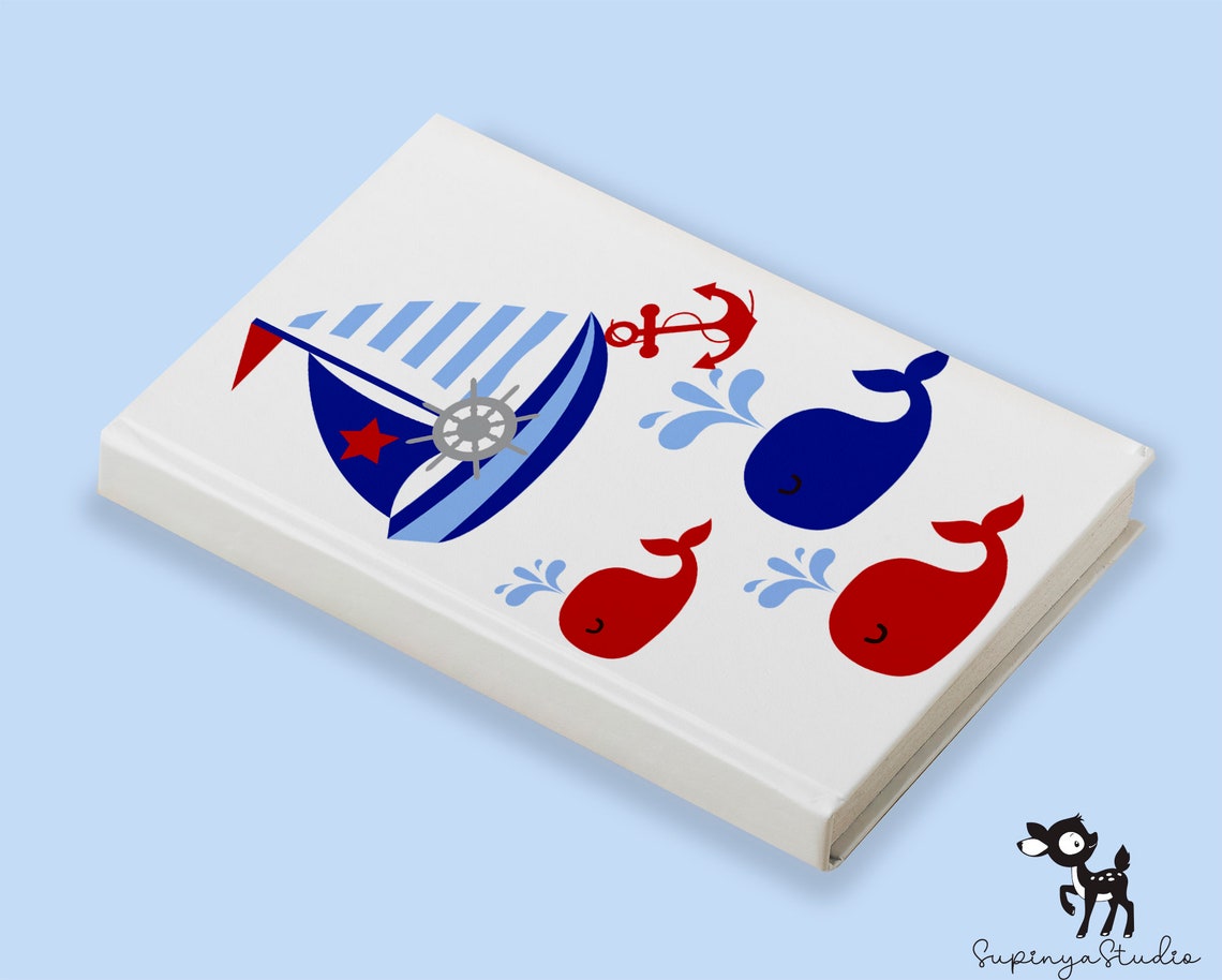 Nautical Clipart - Digital Vector, Whale, Whale Family, Boat, Nautical ...