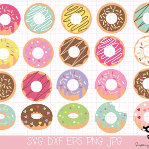 20 Donut SVG, Donut SVG Bundle, Donut Clipart, Sprinkle Donut svg file, Cutting Files, Icing, Sprinkles ,Doughnut svg