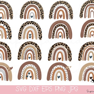 Leopard Rainbow svg, Arquivos de corte Rainbow SVG, Boho Rainbow Svg, Leopard Svg, Cheetah Svg, Rainbow Clipart, Baby Svg, Boho Rainbow Silhouette