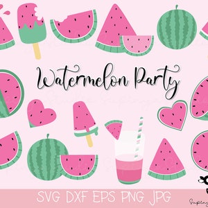 Watermelon SVG Bundle, watermelon party clipart, Summer clipart. Sweets and ice cream clipart, Summertime Svg, Instant download.
