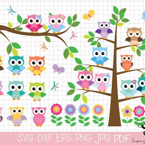 Owl Clipart, Owl svg, Cute Owls, Printable, SVG, Commercial Use,