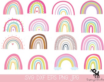 CUTE Rainbow SVG Rainbow Clipart Svg, Rainbow Cut File Nursery Svg Rainbow Clipart Bundle Svg Png For Cricut For Silhouette Instant Download