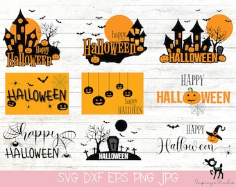 Happy halloween, Halloween Svg Bundle, Halloween Vector, Sarcastic Svg,Witch Svg , Ghost Svg, Haunted Svg ,Silhouette, Cricut
