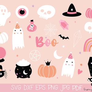 Halloween Pink svg, Cute Pink svg, Halloween Girl svg, Pumpkin svg, Bundle Halloween Svg, Halloween Clipart,Instant Download