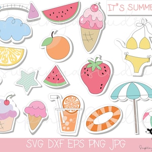 Summer Fun SVG Cut Files, Planner Stickers, Cricut PNG EPS