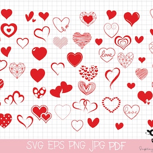 HEART Bundel SVG, Heart Svg Cut Files For Cricut,Heart Doodle Svg, Hand Drawn Heart Svg,Heart Clipart