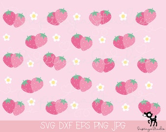Strawberry Svg, Strawberry Clipart, Strawberry Cricut Svg, Fruit Svg File Cricut & Silhouette ,Digital Download