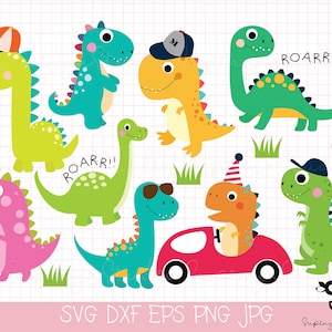 Dinosaur Big Bundle  Pack, Dinosaur SVG, Dinosaurs Clipart, Svg Files, T-Rex SVG, Dinosaur Cut Files 9 PCS