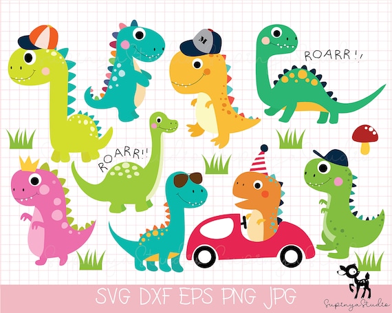 Dinosaur Big Bundle  Pack, Dinosaur SVG, Dinosaurs Clipart, Svg Files, T-Rex SVG, Dinosaur Cut Files 9 PCS
