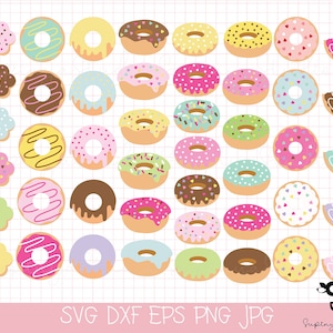 45 Donut SVG, Donut SVG Bundle, Donut Clipart, Sprinkle Donut svg file, Cutting Files, Icing, Sprinkles ,Doughnut svg