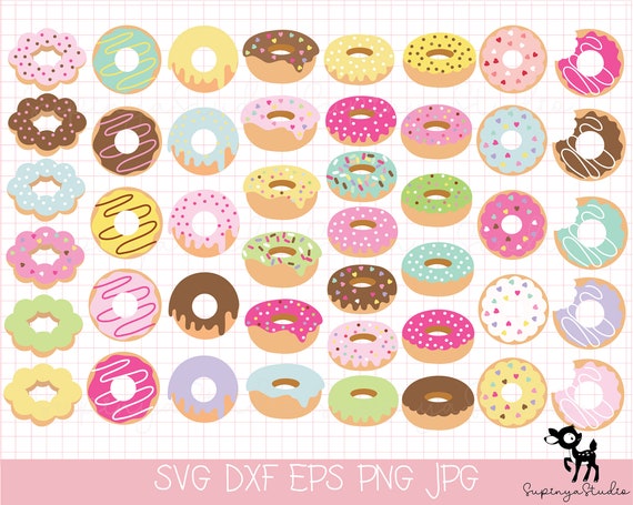 45 Donut SVG, Donut SVG Bundle, Donut Clipart, Sprinkle Donut svg file, Cutting Files, Icing, Sprinkles ,Doughnut svg