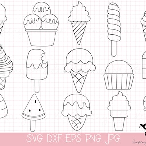 15 Sweet Ice Cream SVG ,Ice Cream Cone svg, Cute summer clipart,Dessert,Food clipart,Party Make your won ice cream clipart Instant download