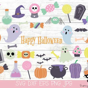Halloween svg,Halloween Clipart Set ,Cute Pink svg, Pumpkin svg,Bundle Halloween Svg, Halloween Clipart ,Instant Download