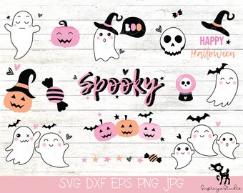 Halloween Pink svg, Halloween Girl svg, Cute Pink svg, Pumpkin svg, Bundle Halloween Svg, Halloween Clipart, SVG para Cricut
