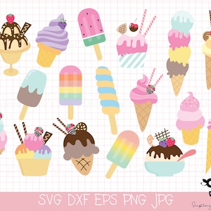 Süßes Eis SVG, Süße Sommer Clipart, Eistüte Svg, Dessert, Food Clipart, Party Make your won Eis Clipart Sofort Download