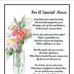Nurse Poem-Thank You Nurse-UNFRAMED DIGITAL DOWNLOAD- Nurse Download- Nurse Graduation- Nurse Gift- Nurse Verse- Nurse Print- Nurse Saying-