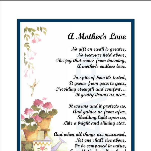 Mothers Day Poem - Etsy