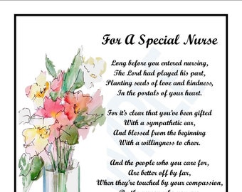 Nurse Poem-Thank You Nurse-UNFRAMED DIGITAL DOWNLOAD- Nurse Download- Nurse Graduation- Nurse Gift- Nurse Verse- Nurse Print- Nurse Saying-