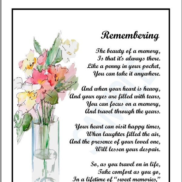 Mom Bereavement Poem, UNFRAMED DIGITAL DOWNLOAD, Dad Memorial Gift, Husband Wife Mother Father Remembrance Sympathy Memorial Poem Print,