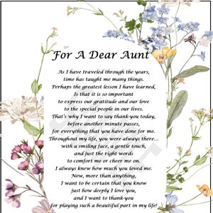 Für eine liebe Tante, DIGITAL DOWNLOAD, Tante Gedicht, Tante Geschenk, Tante Geschenk, Tante Vers, Tante Print, Tante's 60er 70er 80er 90er Geburtstag