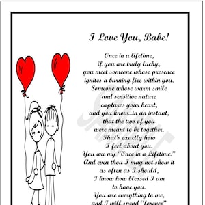 Printable Love Poem, Love Print , Husband Poem, Wife Poem, First Anniversary Poem- Husband Birthday- Wife Birthday- 10th Anniversary Poem,