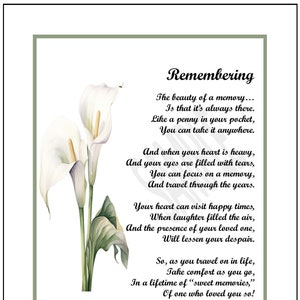 Digital Husband Memorial Poem, Digital Wife Memorial Poem, Digital Son Memorial Poem, Digital Daughter Memorial Poem, Printable Grief Poems,