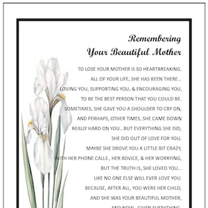 Herdenkingsgedicht moeder, gedicht moeder sterfgeval, moeder moeder sympathie Memorial condoleance gedicht afdrukken, digitale herdenkingsgedicht afdruk downloads,