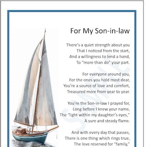 Poesia regalo di compleanno per genero, stampa versi, DOWNLOAD DIGITALE, Grazie genero, Amo mio genero, Apprezzamento per il genero,