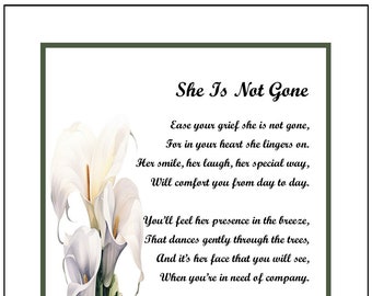 Mother Wife Daughter Condolence Poem, DIGITAL DOWNLOAD, Loss of  Mother Wife Daughter, Memorial Sympathy Condolence Bereavement Poem Gift,