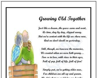 Growing Old Together, DIGITAL DOWNLOAD,  Sentimental 50th Anniversary Gift Present Poem Verse Print, Husband Wife Gift Present Poem Verse,