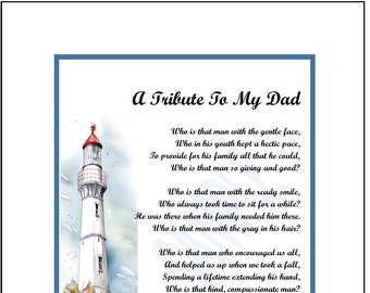 Poem For Dad's Birthday, DIGITAL DOWNLOAD, Dad Poem Verse Print Saying,  Dad's 70th 80th 90th Birthday, Dad Father Gift Present Thank You,