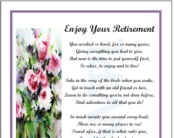 Poema de jubilación, DESCARGA DIGITAL, Regalo de jubilación, Presente de jubilación, Impresión de jubilación, Verso de jubilación, El mejor regalo de poema de jubilación,