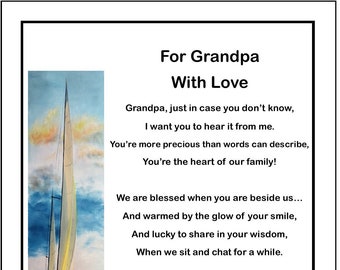 Grandpa Poem, DIGITAL DOWNLOAD, Grandpa Gift, Grandpa Print, Grandpa Saying, Grandpa's 70th Birthday, Best Grandpa Ever, I Love My Grandpa,