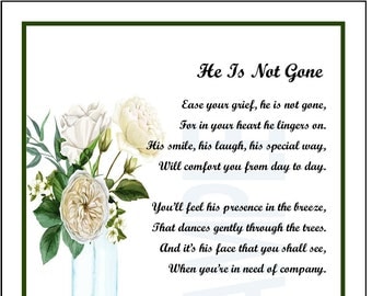 Father Or Husband Memorial Poem- DIGITAL DOWNLOAD, -Loss of a Father Son Husband Boyfriend, Memorial Remembrance Sympathy Poem Print Gift,