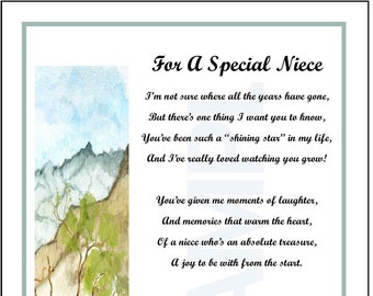Niece Poem Etsy France