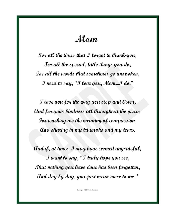 My Love Poetry for Him Print 8 X 10. Digital Download. Gift 