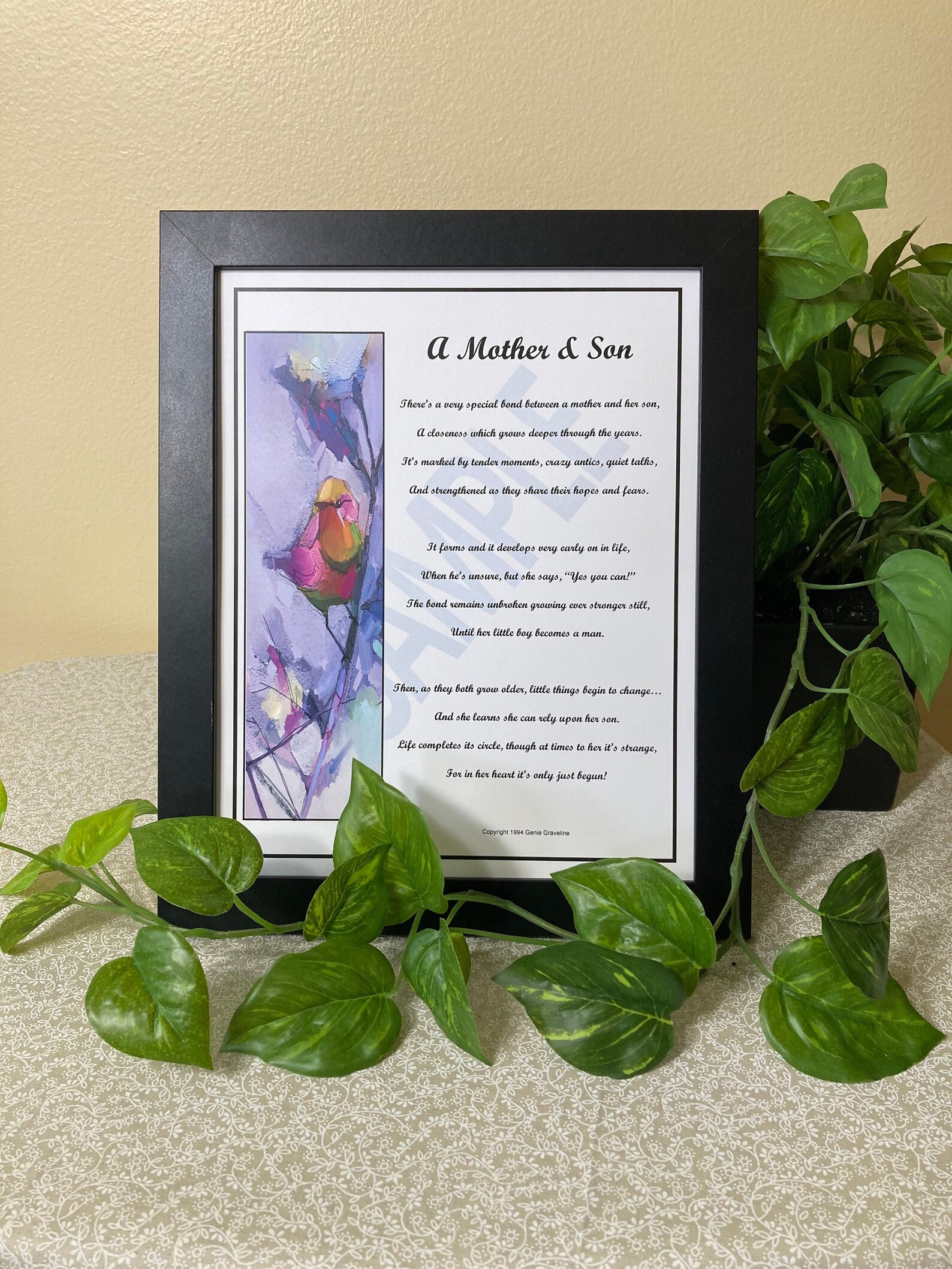 Mother Son Poem Instant Download-Mother And Son Verse Mother | Etsy