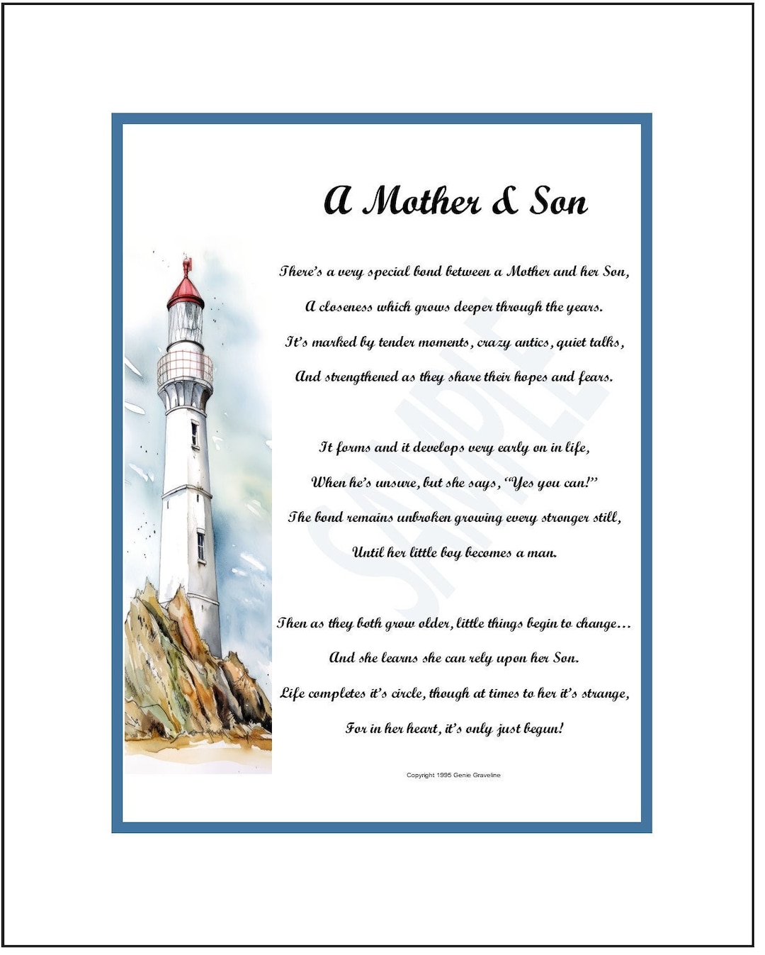 Mother Son Poem, DIGITAL DOWNLOAD, Mother Son Print Christmas Gift, Mother Mom 65th 70th 75th ...