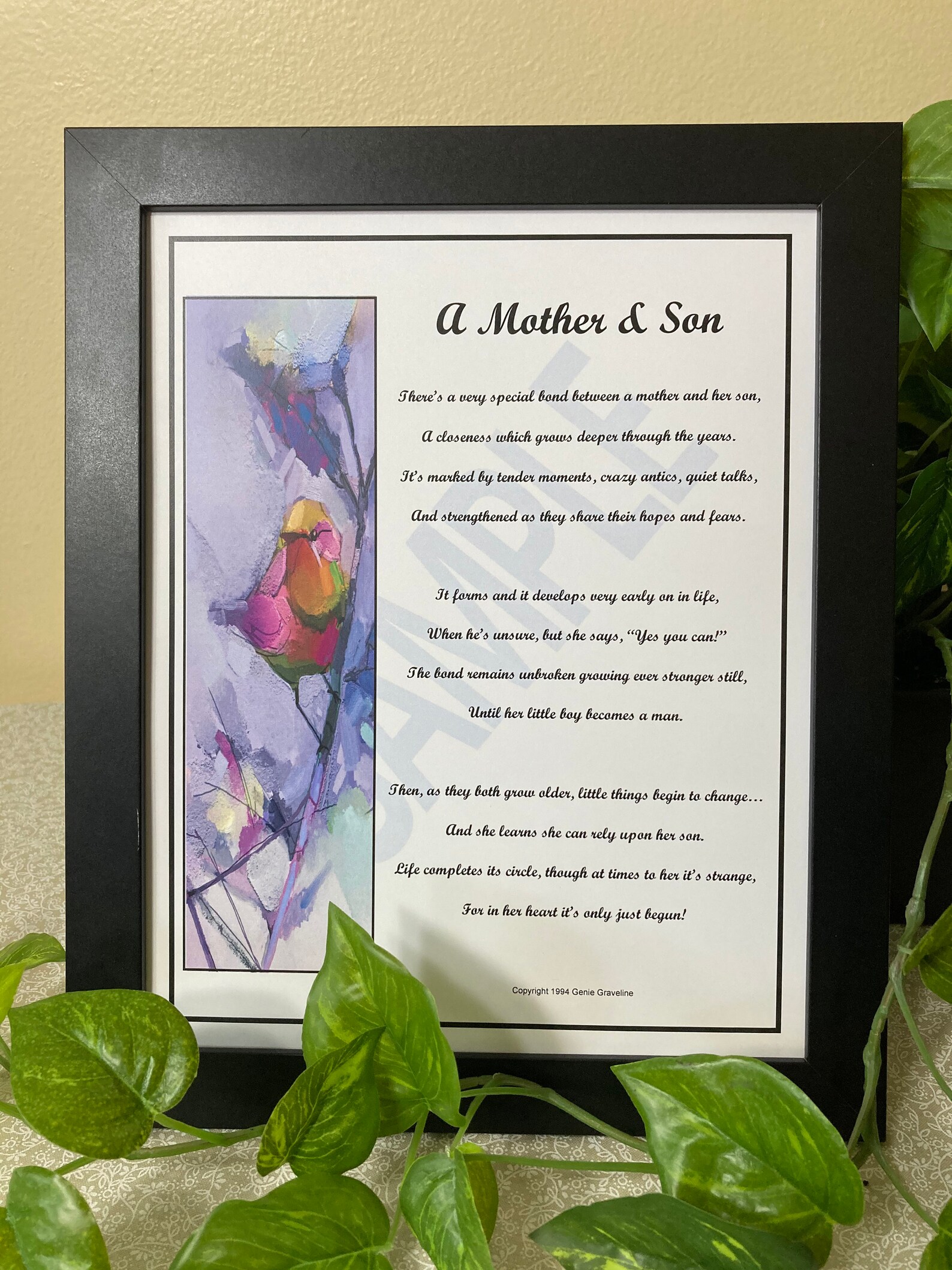 Mother Son Poem to Mom From Son UNFRAMED DIGITAL DOWNLOAD - Etsy