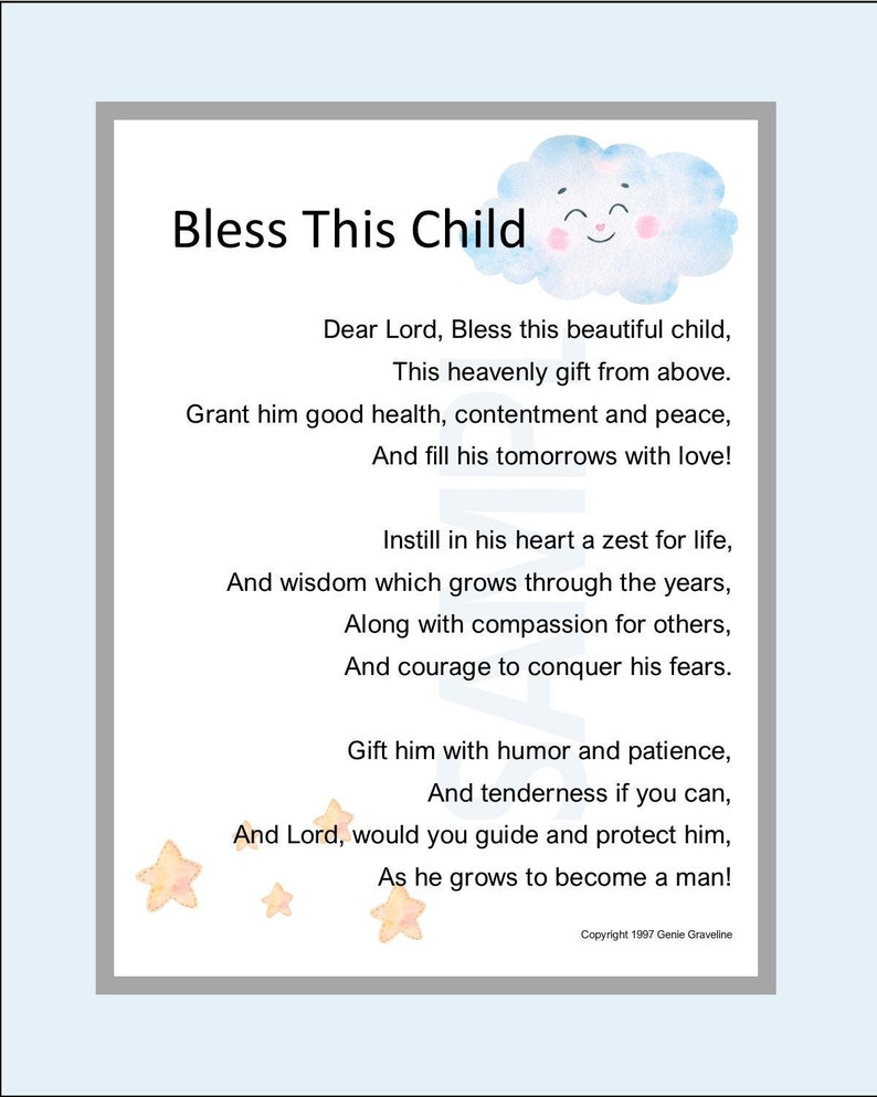Baby Boy Poem Print Verse Gift Gift for Baby Shower Etsy