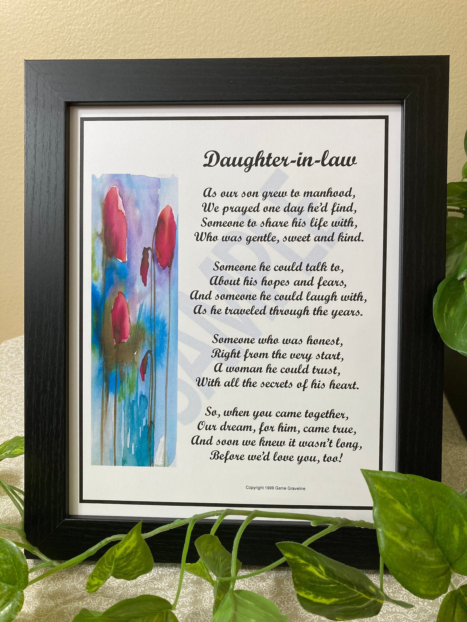 Daughter-in-law Poem From Both Digital | Etsy