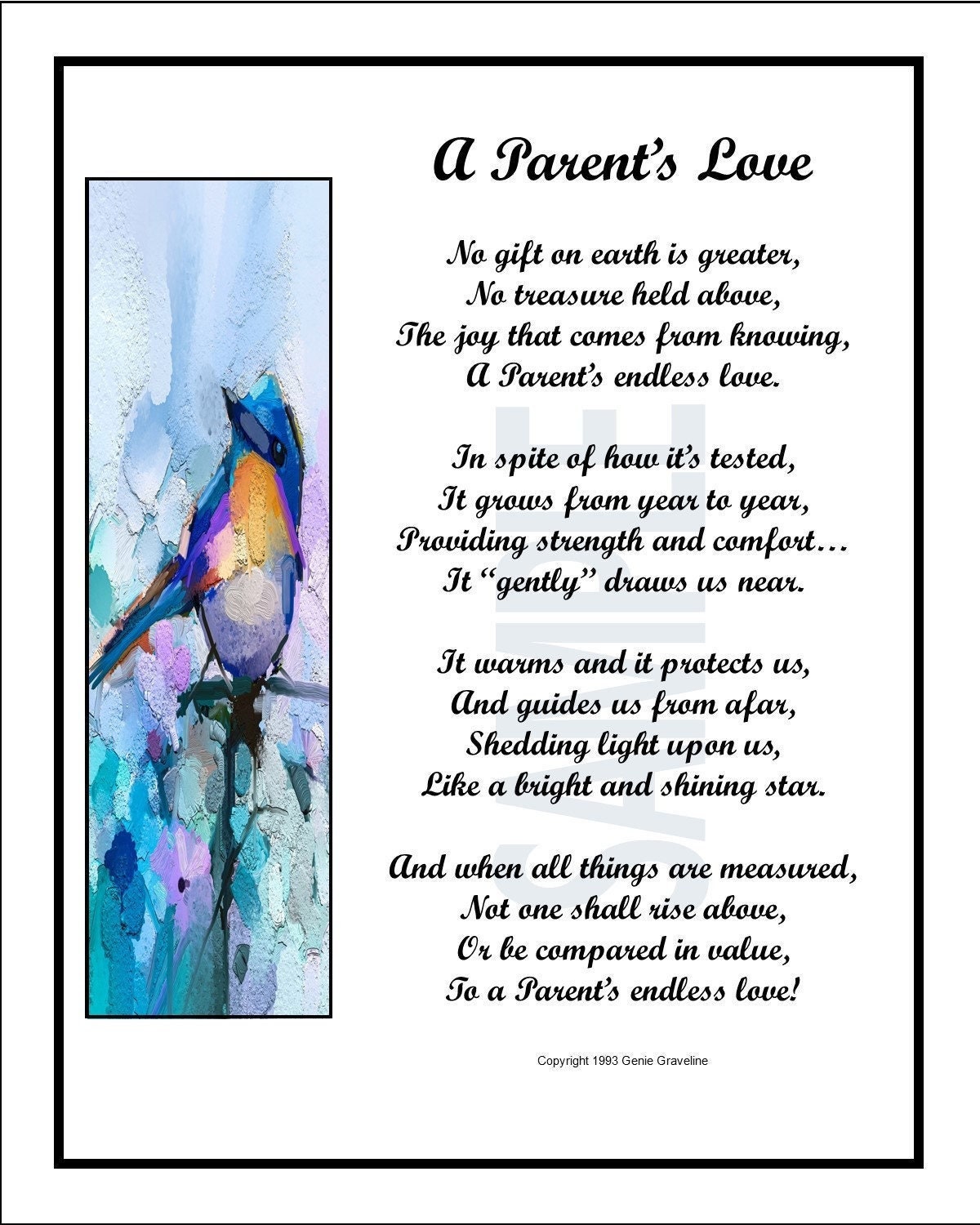 Poem for Parents From Bride Poem for Parents From Groom - Etsy