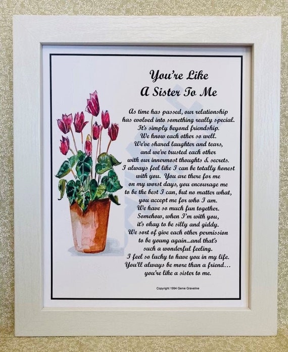 Personalised A Very Special Sister Poem 10x8 Picture With Optional Frame P21