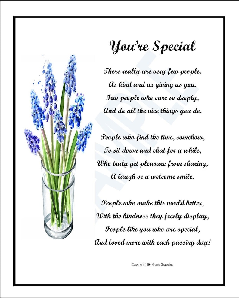 You're Special Friendship Gift Friendship Poem-j Gift image 1