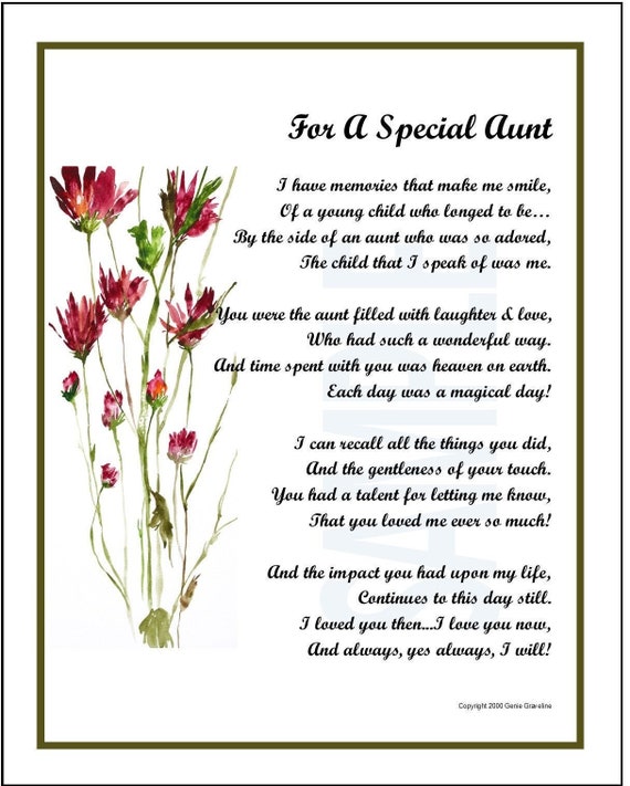 special-aunt-gift-digital-download-aunt-poem-verse-print-etsy